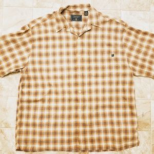 American EaglenOrange Plaid Button Down - Large